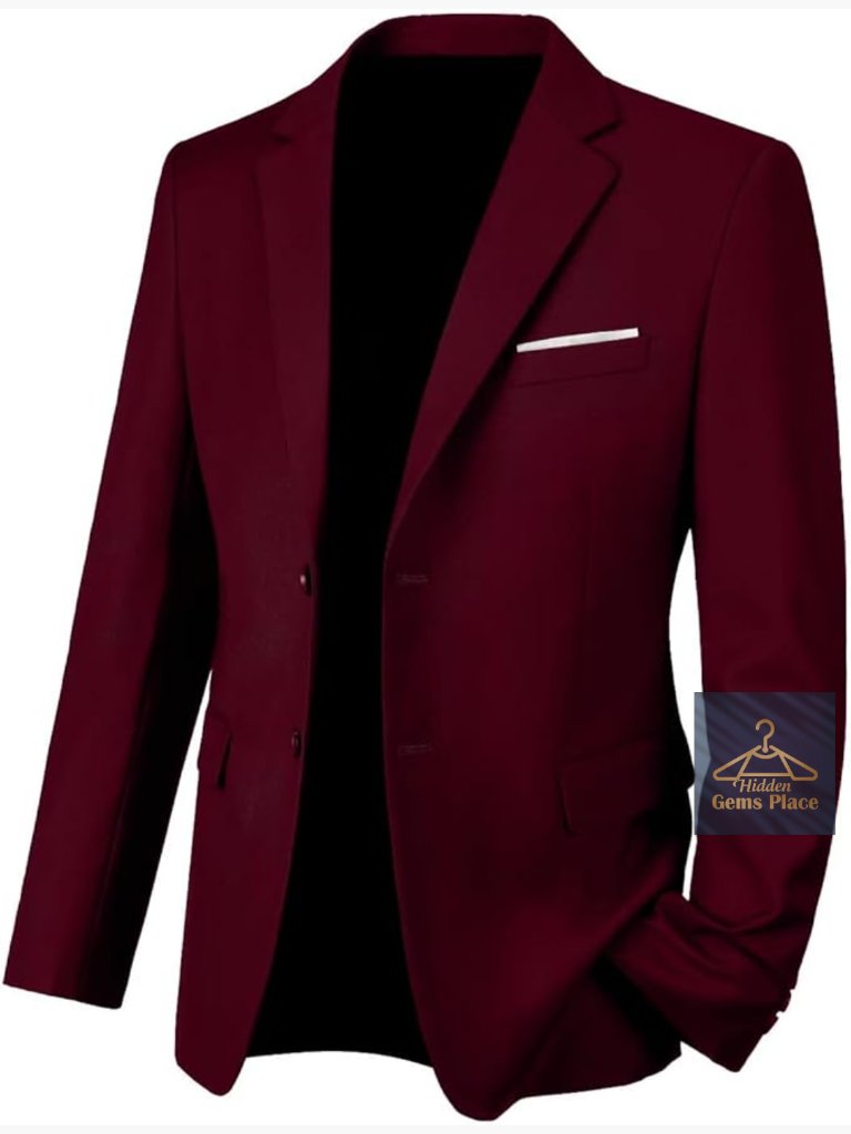 Men's Tuxedo Suit Jacket Blazer Slim Fit Notch Lapel Wedding Prom Coat Long